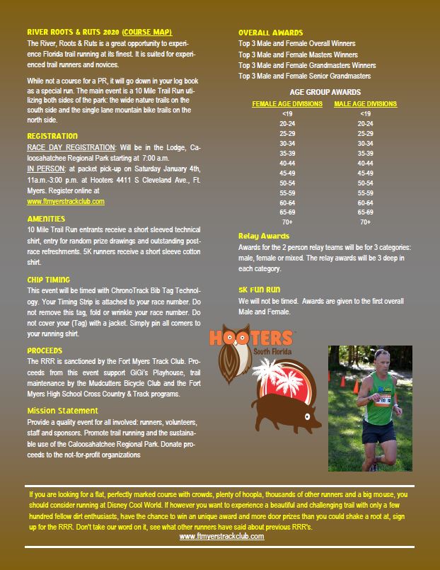 The 17th Annual Hooters River, Roots & Ruts 10 Mile Trail Run & Relay