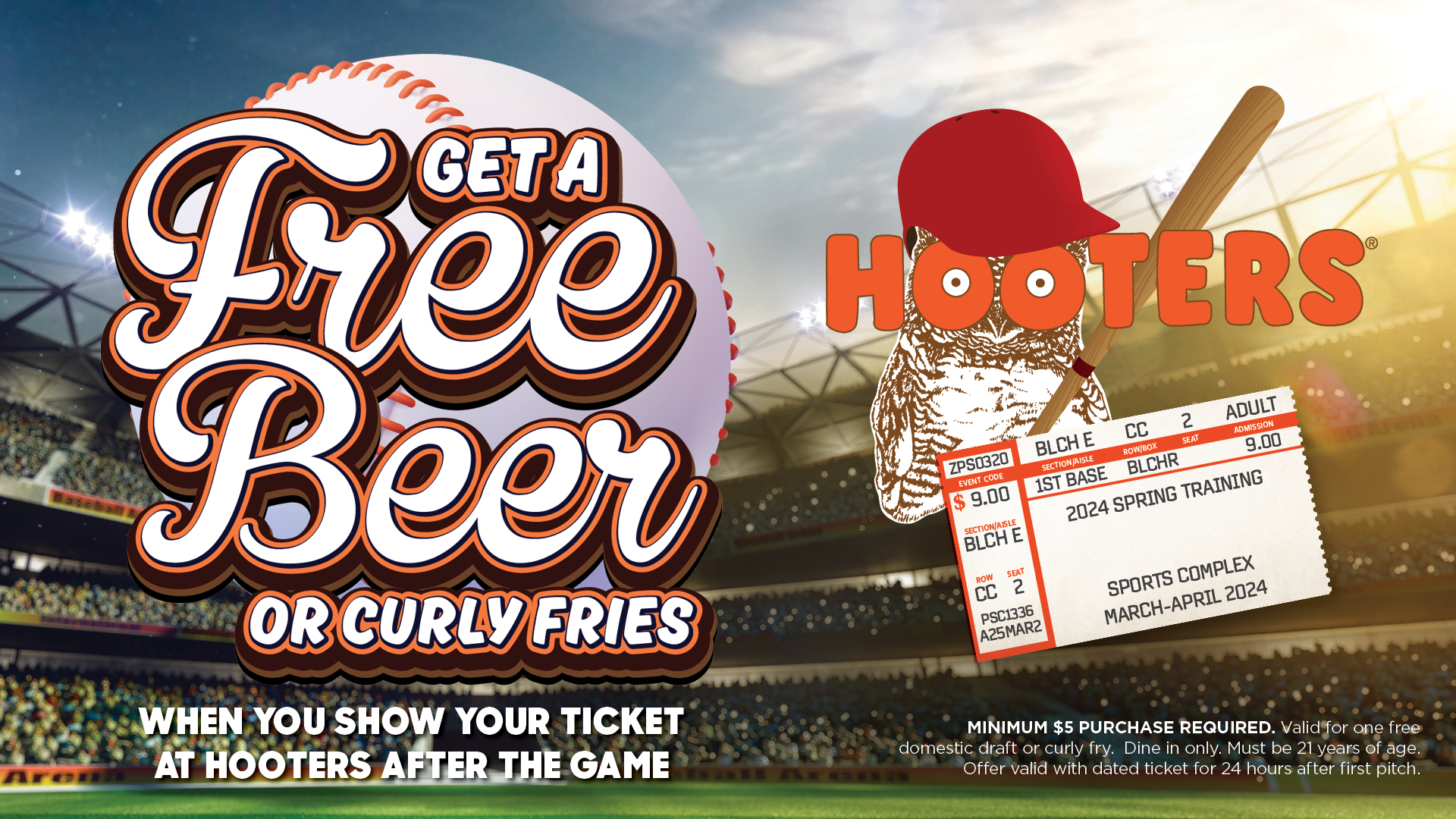 Free Beer with Spring Training Ticket!