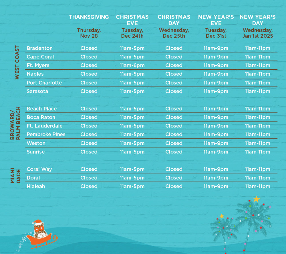 2024 Holiday Hours