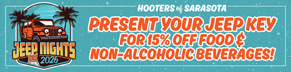 present Your jeep key for 15% food and non-alcoholic beverages